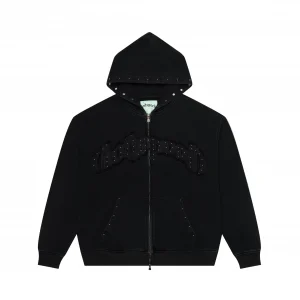 Godspeed Studded Logo Zip Hoodie Black