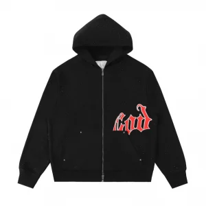 Godspeed Gothic Logo Zip Hoodie Black