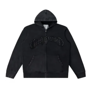 Godspeed Studded Logo Zip Hoodie Black
